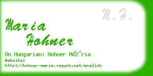 maria hohner business card